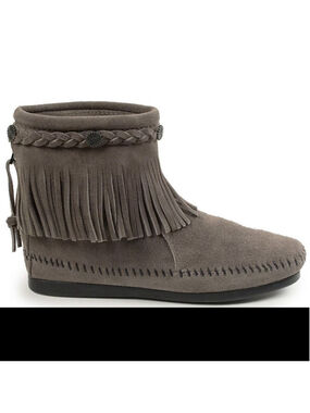 Minnetonka Concho Suede Fringe Braid Ornamented Boots